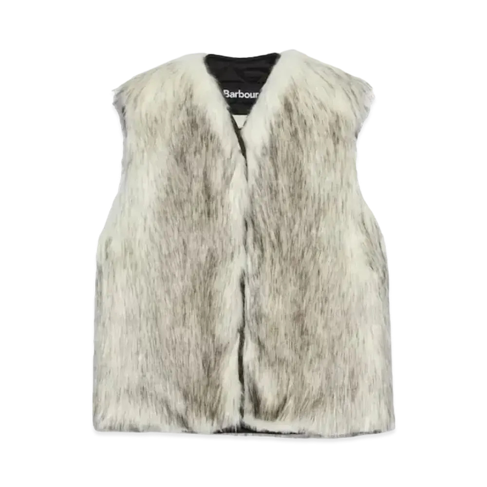 GUCCI Barbour Reversible Fuzzy Vest "Ivory"
