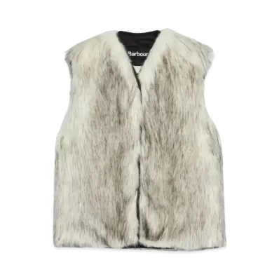 GUCCI Barbour Reversible Fuzzy Vest "Ivory"