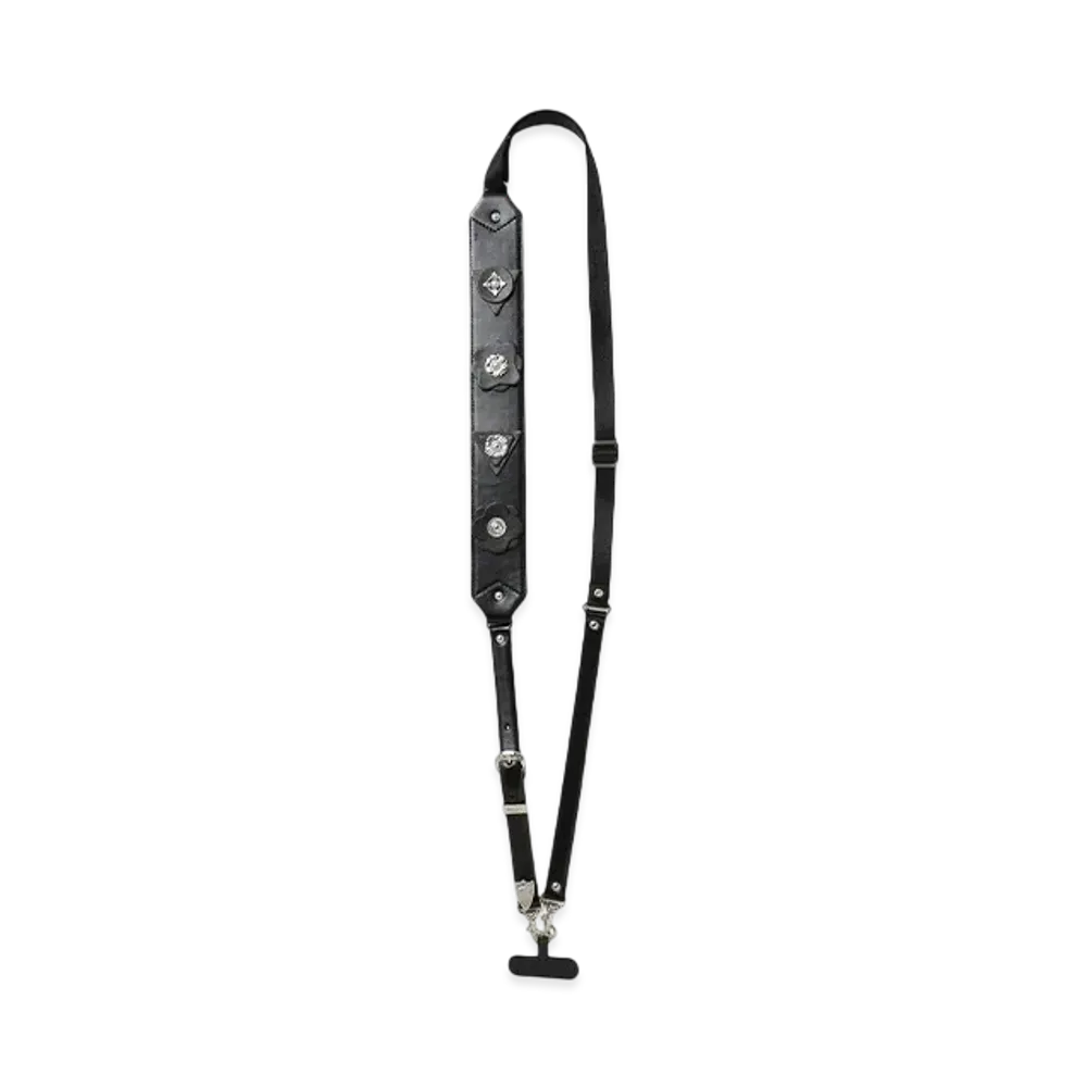 TOGA VIRILIS Leather phone strap "BLACK"