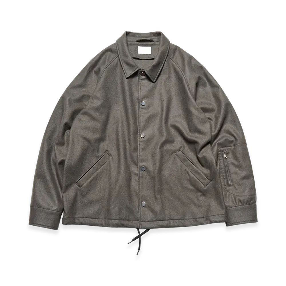 SOPHNET. Light Melton Wool Coach Jacket "Charcoal Gray"