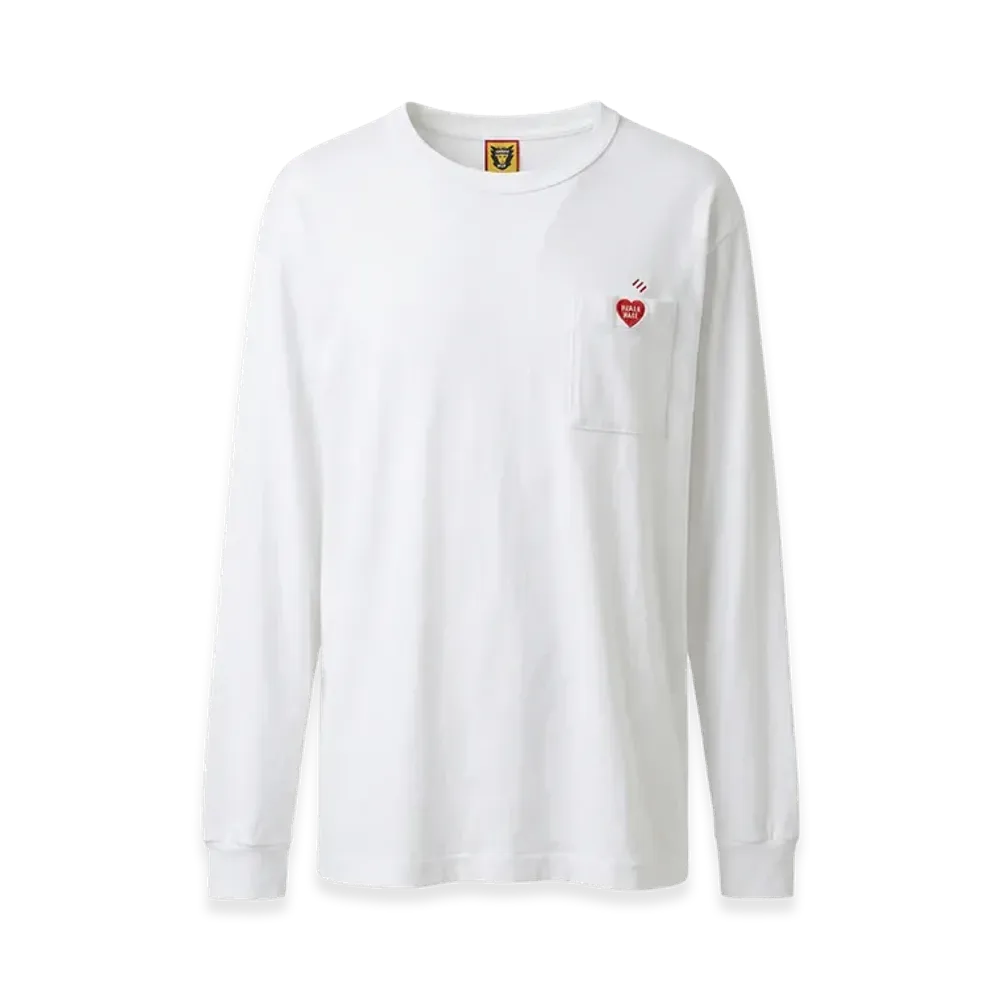 HUMAN MADE Heart Logo L/S T-Shirt "White"