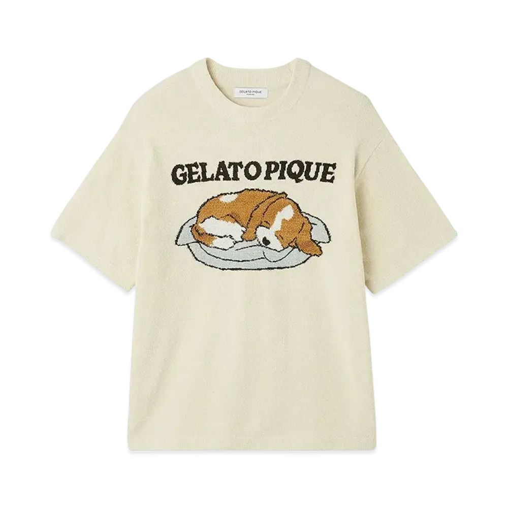 GELATO PIQUE Om Airy Moko Dog Jacquard Pullover "Cream"