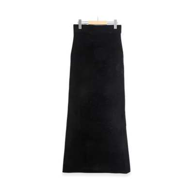 COMOLI Women's Silk Knit Skirt "Black"