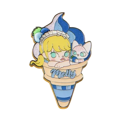 POP MART POP Summer Party Series MOLLY Ice Cream Badge Blueberry Cheese