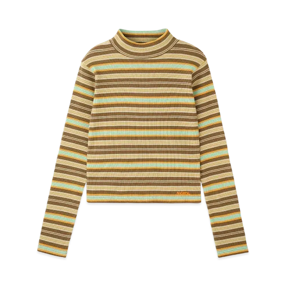 X-Girl Striped High Neck Top "Brown"