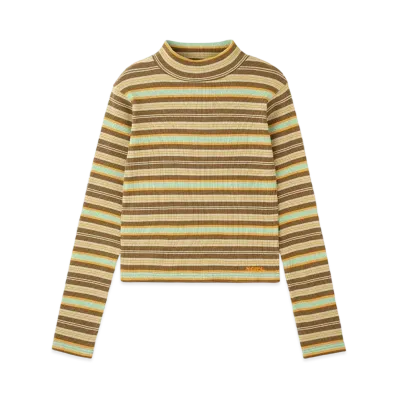 X-Girl Striped High Neck Top "Brown"