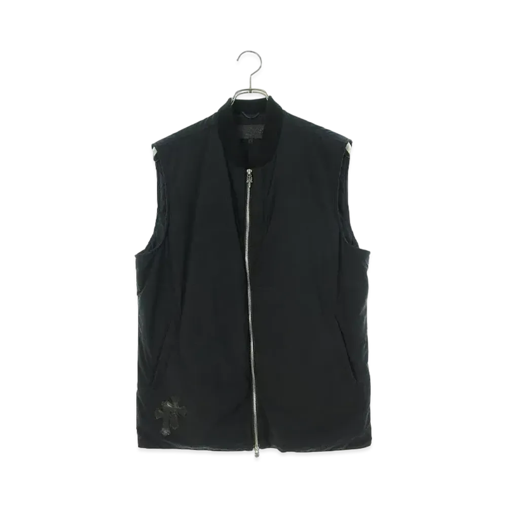 Chrome Hearts NIP & TUCK Cross Patch Nylon Down Vest "Black"
