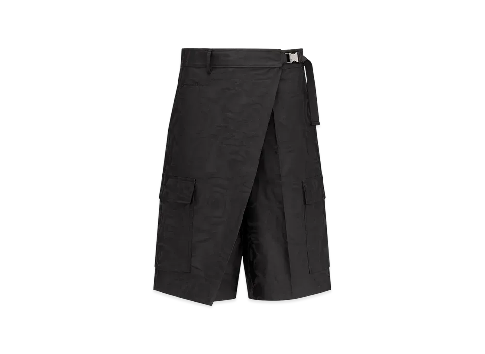 Dior Women's Cargo Wrap Bermuda Shorts Technical Moire "Black"