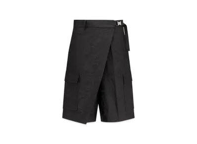 Dior Women's Cargo Wrap Bermuda Shorts Technical Moire "Black"