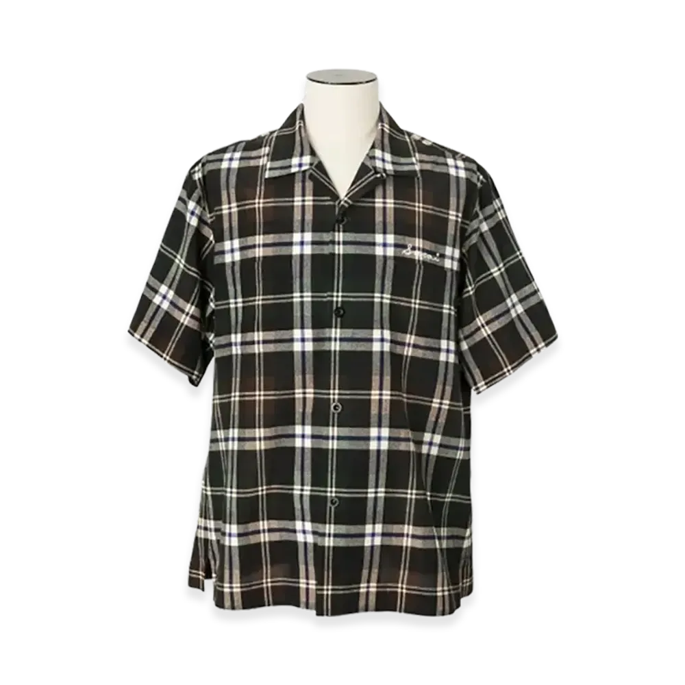 sacai Plaid Print Shirt "Green/Brown"