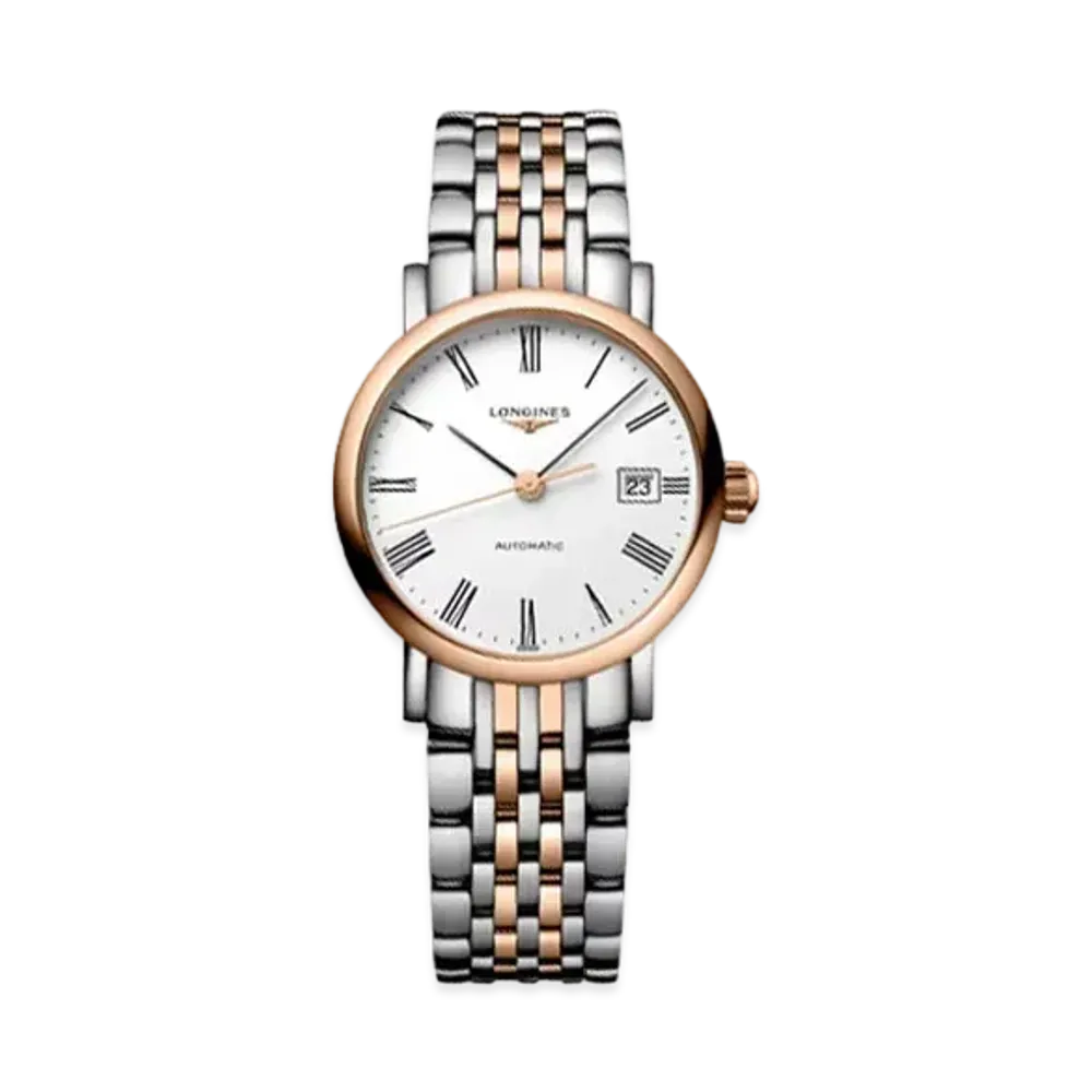 Longines Elegant Collection 25.50 mm "Matte White/Stainless Steel/Rose Gold" L4.309.5.11.7
