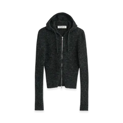 OUR LEGACY Compact Hood "Charcoal Melange Fuzzy Alpaca"