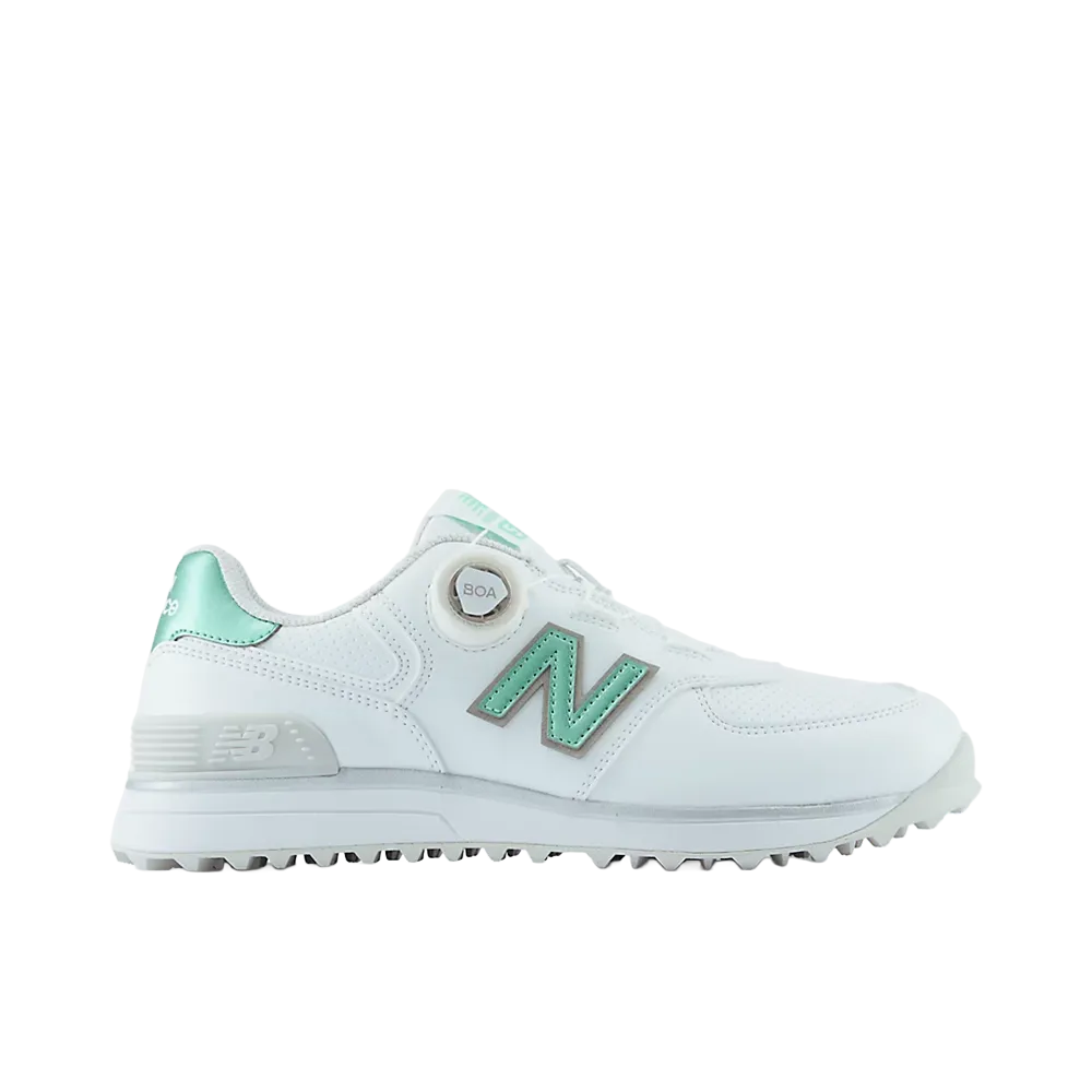 New Balance Women's Golf 574V4 Boa "White/Bright Mint" 