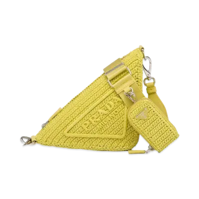 PRADA Triangle Crochet Bag "Citron Green"