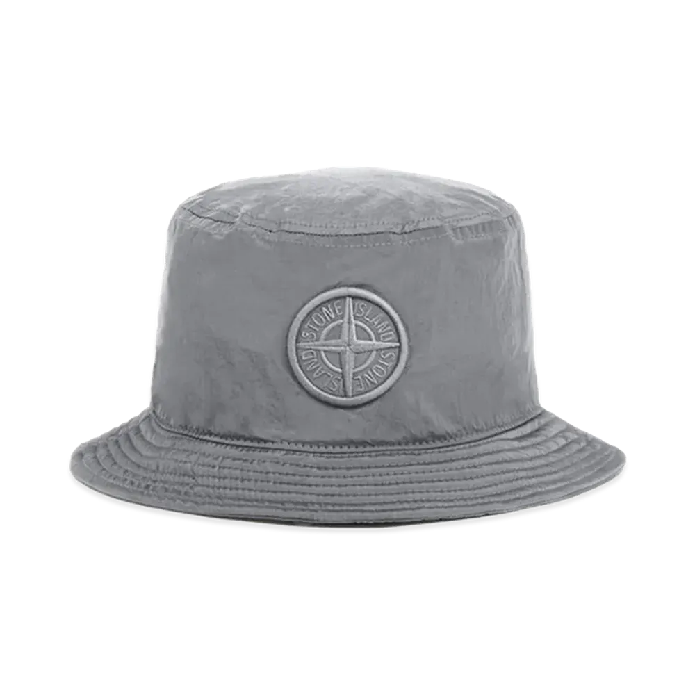 Stone Island Logo Patch Bucket Hat "Grey"