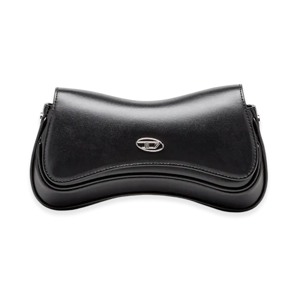Diesel Play Clutch Play-Semi Gloss Leather Shoulder Bag "Black"