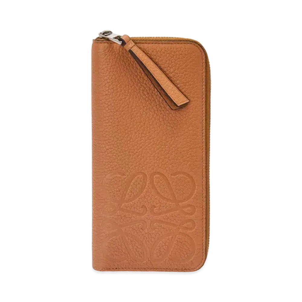 LOEWE New In Brand Open Wallet In Grained Calfskin "Tan"