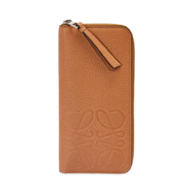 LOEWE New In Brand Open Wallet In Grained Calfskin "Tan"