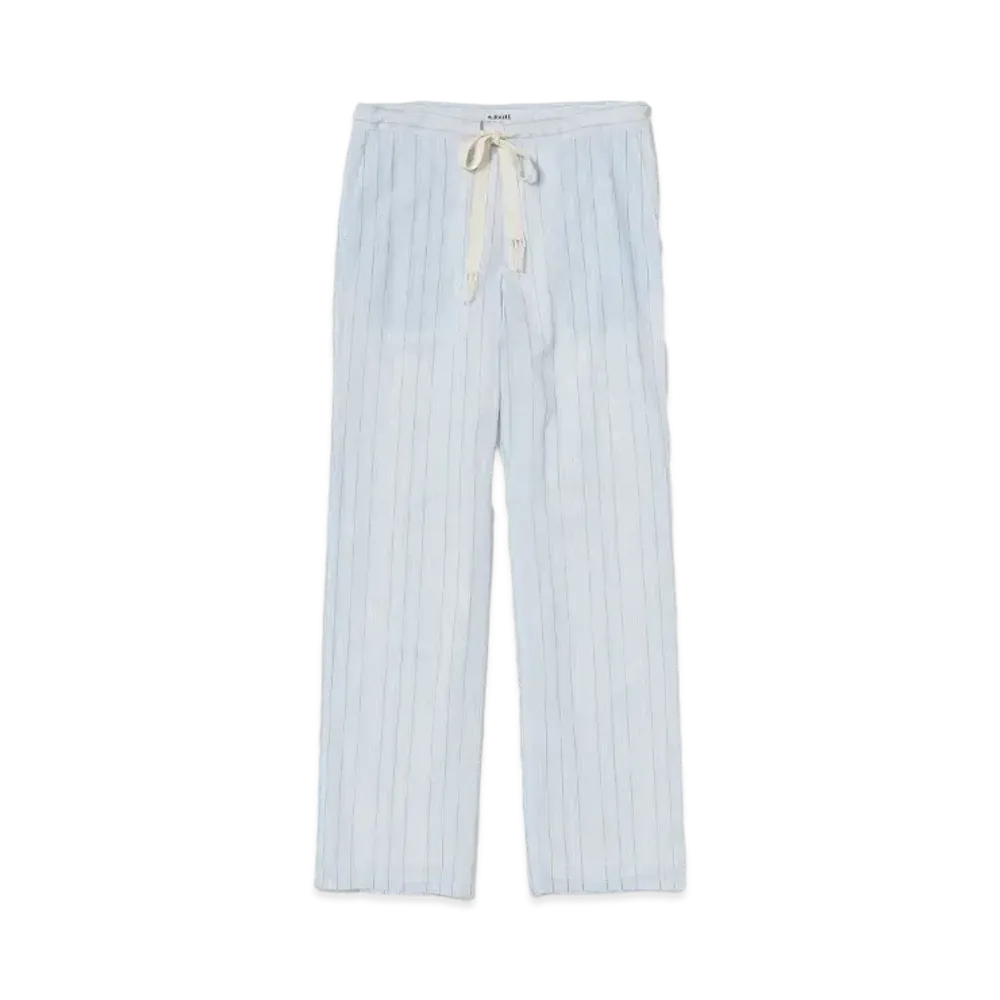 AURALEE Hard Twist Finx Organdy Stripe Pants "Light Blue Stripe"