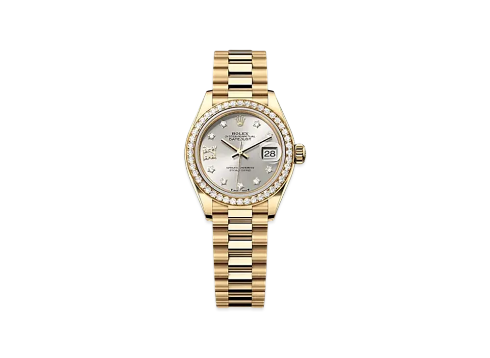 ROLEX Lady-Datejust 28mm Yellow Gold Diamond 279138RBR "Silver"