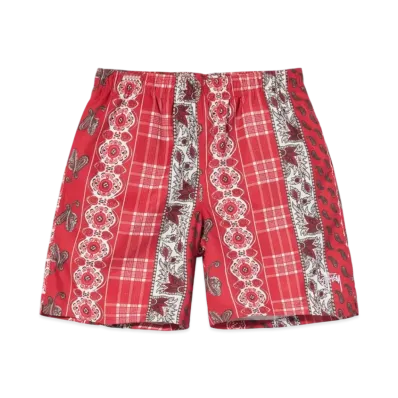 Stussy Paisley Plaid Water Shorts "Red"