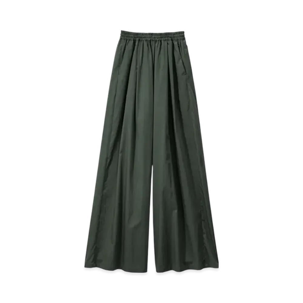 Graphpaper Silicon Poplin Two Tuck Easy Wide Pants "Green"