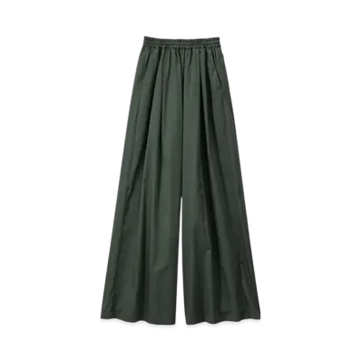 Graphpaper Silicon Poplin Two Tuck Easy Wide Pants "Green"
