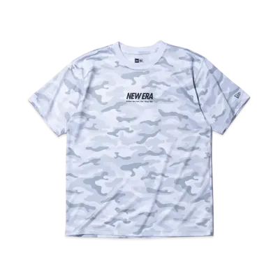 NEW ERA Performance Apparel Short Sleeve Tech T-Shirt Wordmark Logo Woodland Camo Regular Fit "White"