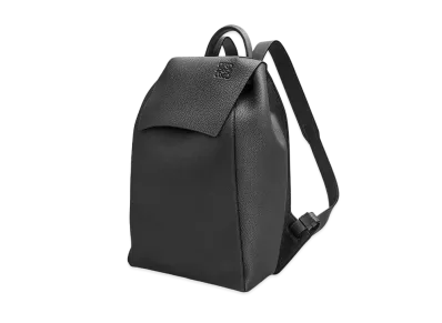 LOEWE Drawstring Backpack In Grained Calfskin "Black"