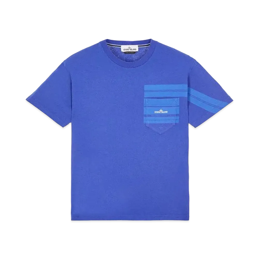 Stone Island 24679 COTTON JERSEY 'MOSAIC TWO' PRINT_SLIM FIT "Periwinkle"