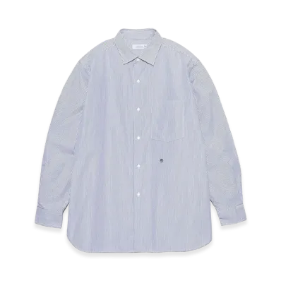 nanamica Regular Collar Stripe Wind Shirt "Navy"