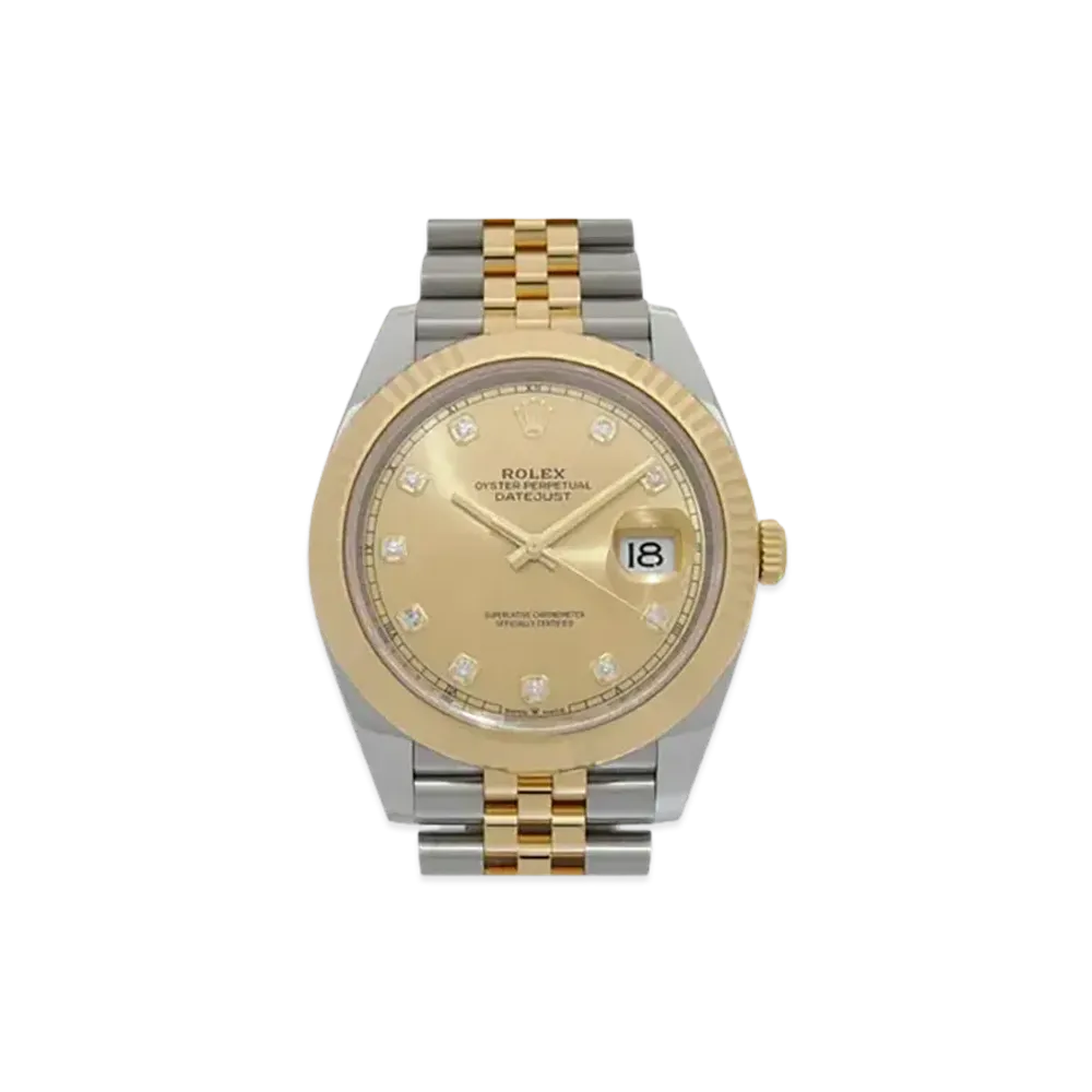 ROLEX Datejust 41 Champagne Gold Dial 10P Diamonds 126333G