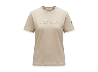 MONCLER Women's Embroidered Logo T-Shirt "Beige"