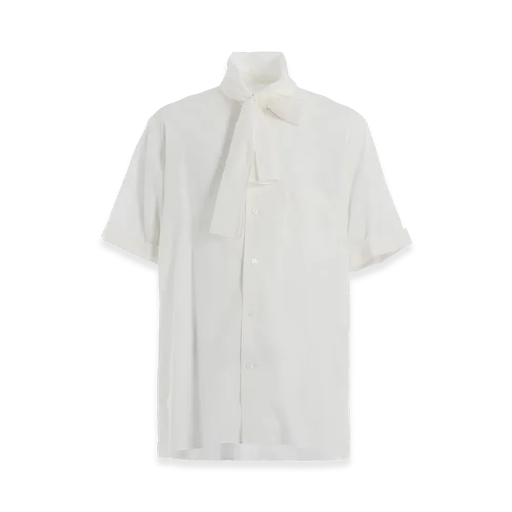 S'YTE Cotton Silk Loan Short-Sleeve Stall Shirt "White"
