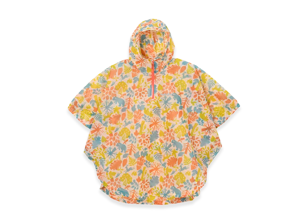 mont-bell Kid's Print Trekking Rain Poncho 95-125 "Orange"