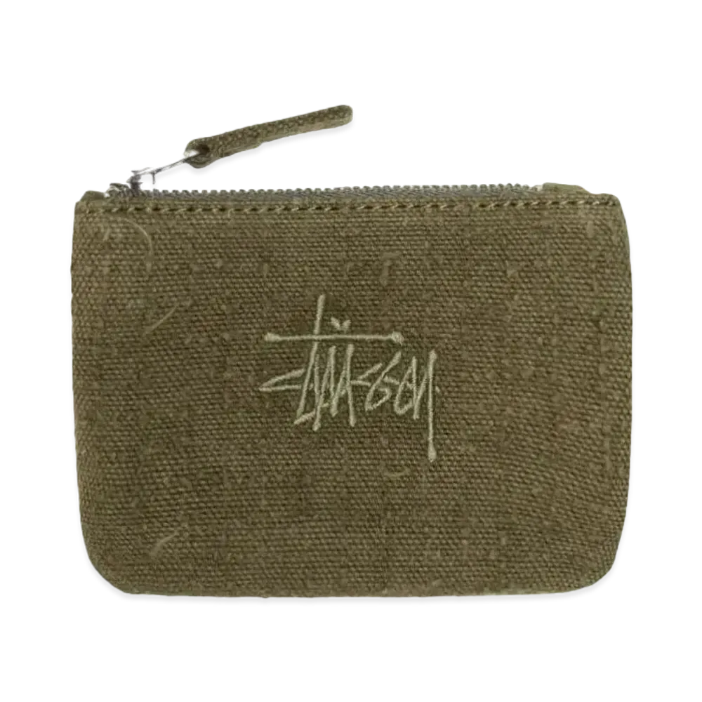 Stussy Needle Punch Coin Pouch "Olive" (FA24)