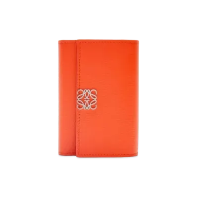 LOEWE Anagram Vertical Wallet Small Pebble Grain Calf "Vivid Orange"