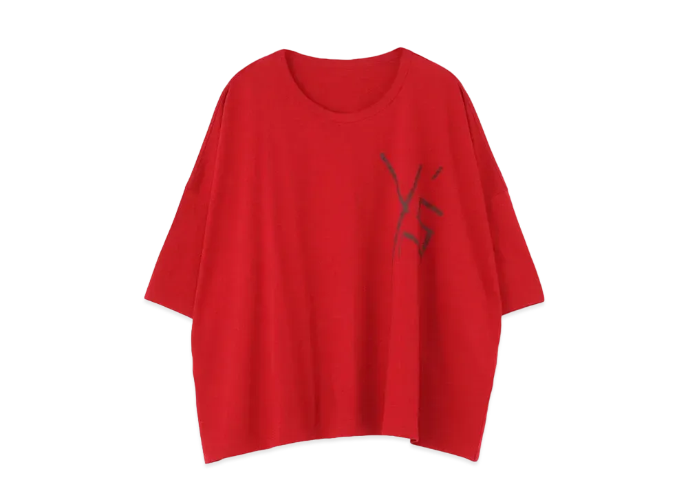 Yohji Yamamoto Y's EMBROIDERY FIRE PRINT BIG/T "Red"