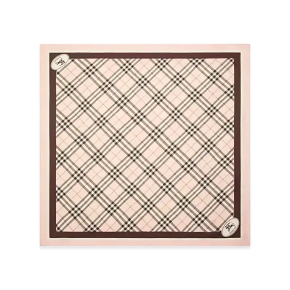 Burberry Check Silk Scarf "Bow Pink"