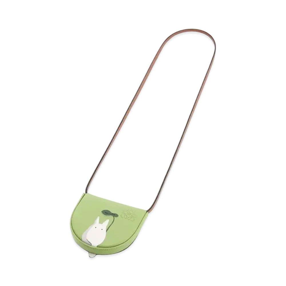 LOEWE x My Neighbor Totoro Mini Heel Pouch In Classic Calfskin "Apple Green"