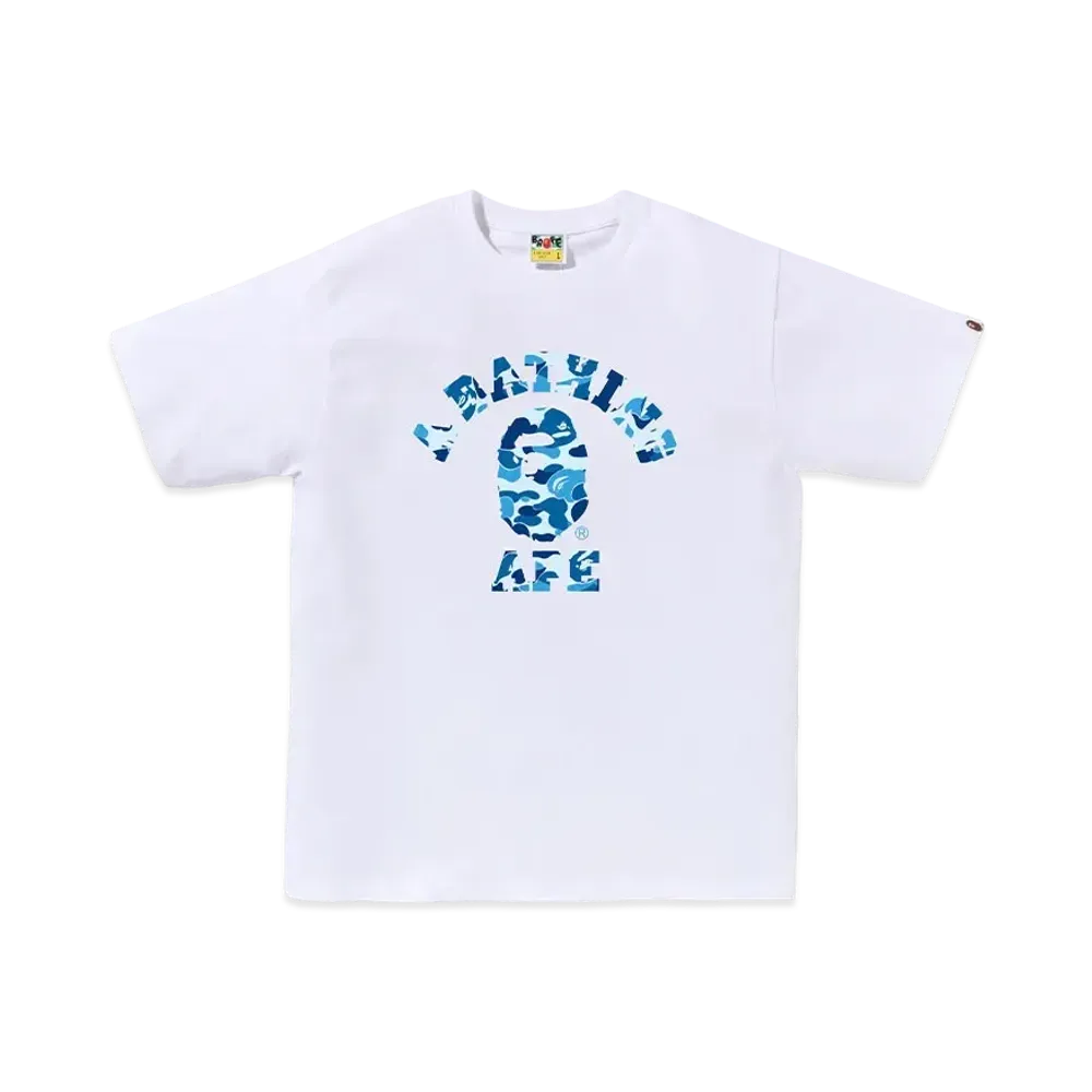A BATHING APE ABC Camo College Tee "White/Blue"