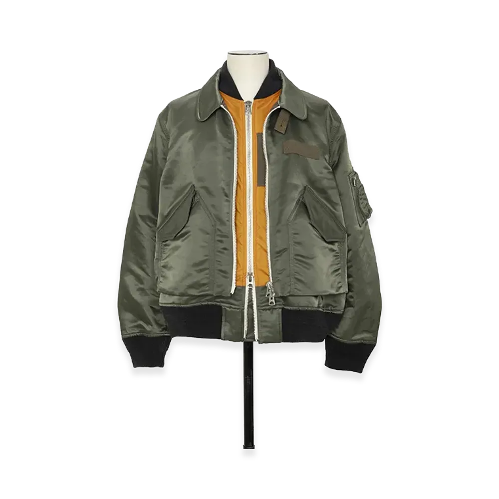 sacai Cotton Nylon Twill Blouson "Dark Khaki"
