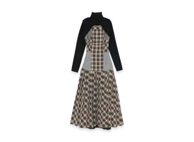 ANDMARY Women's Anne Check Long Dress "Beige"