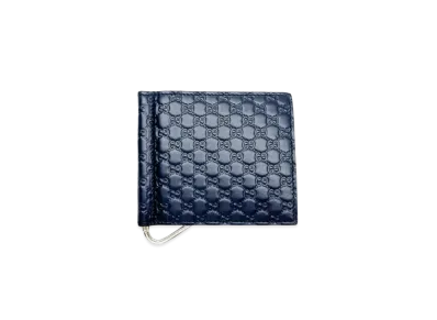 GUCCI Margaux Money Clip Micro Guccisima "Navy"