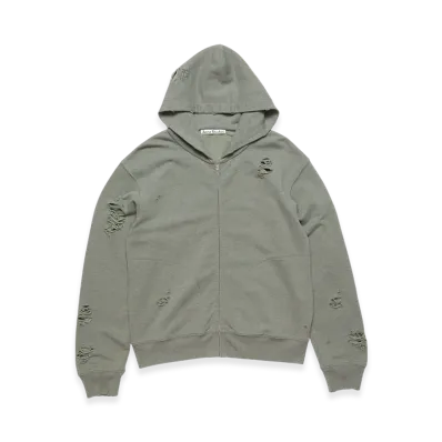 Acne Studios Hooded Zip-Up Sweatshirt "Moss Green"