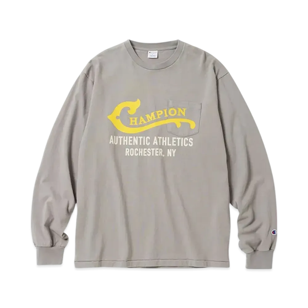 Champion Long Sleeve Pocket T-Shirt "Coal Gray"