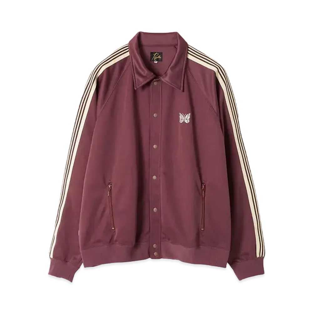 Needles STUDIOUS Track Snap Jacket - Poly Smooth "Wine"