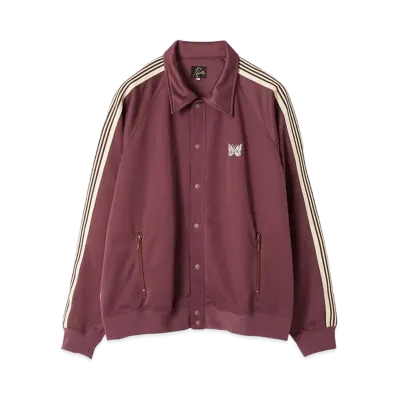 Needles STUDIOUS Track Snap Jacket - Poly Smooth "Wine"