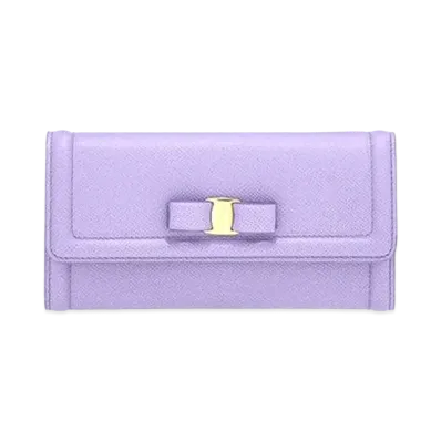 Salvatore Ferragamo Vara Bow Continental Wallet "Purple"