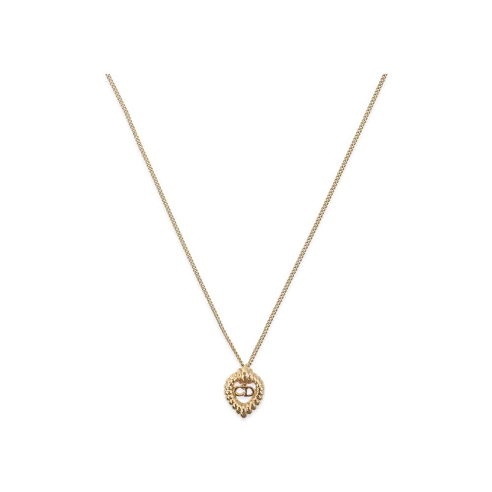 Dior Heart Design Logo Necklace "Gold"